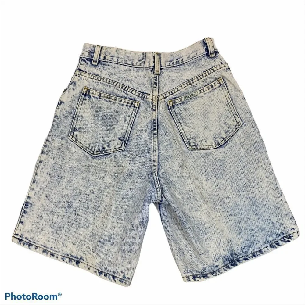 Vintage‎ Sason Acid Wash High Rise Jean Shorts 7/8